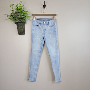 American Eagle Hi Rise Jegging Light Wash Skinny Stretch Knit AE 2 Jeans